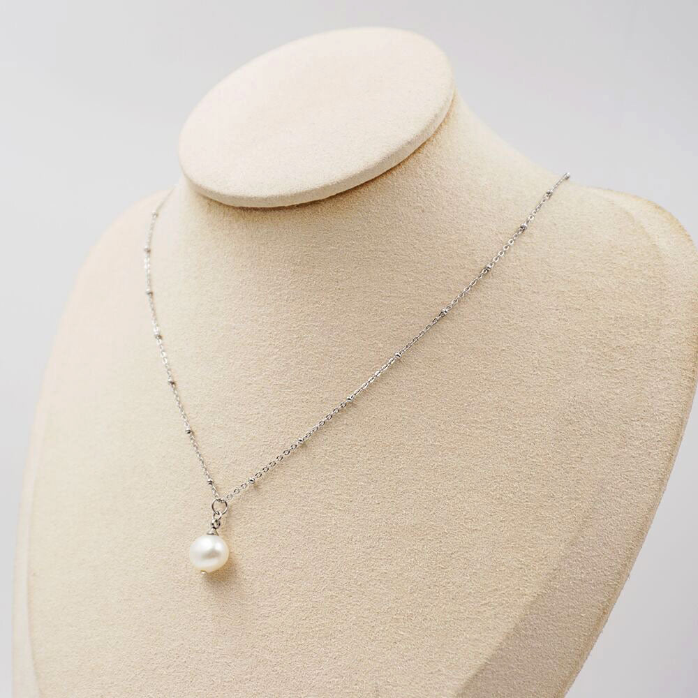 Silver Pearl Necklace