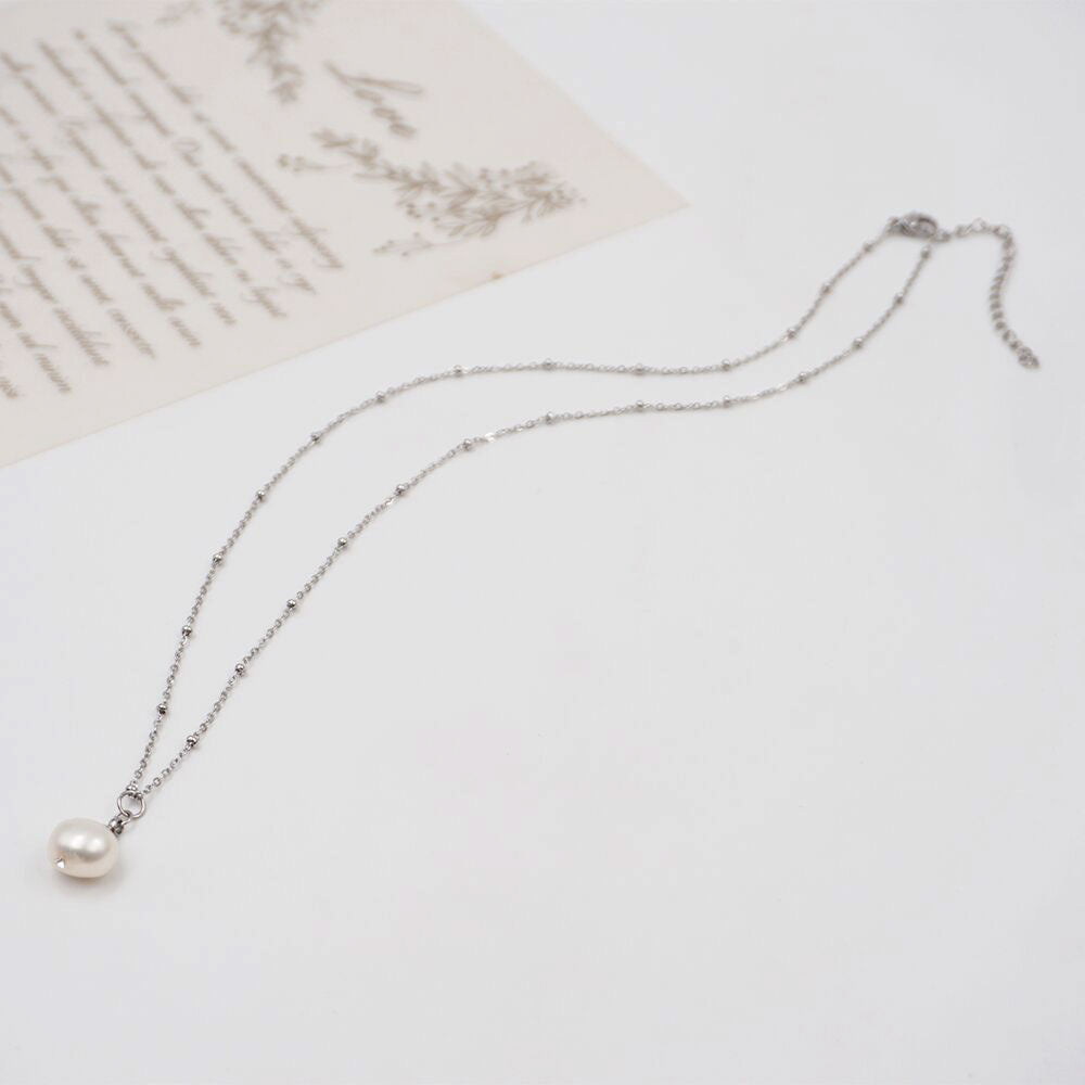 Silver Pearl Necklace