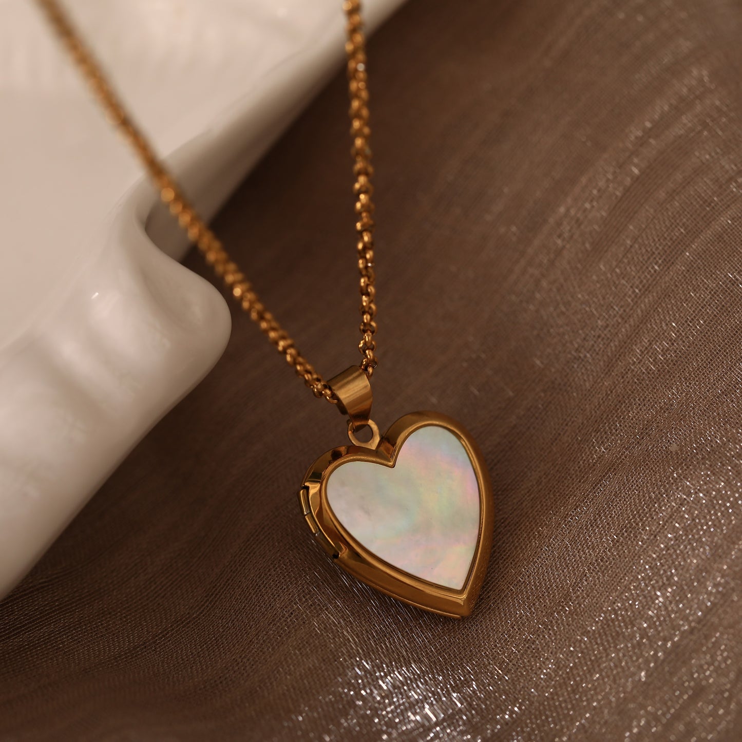 Pearl Heart Reliquary Necklace