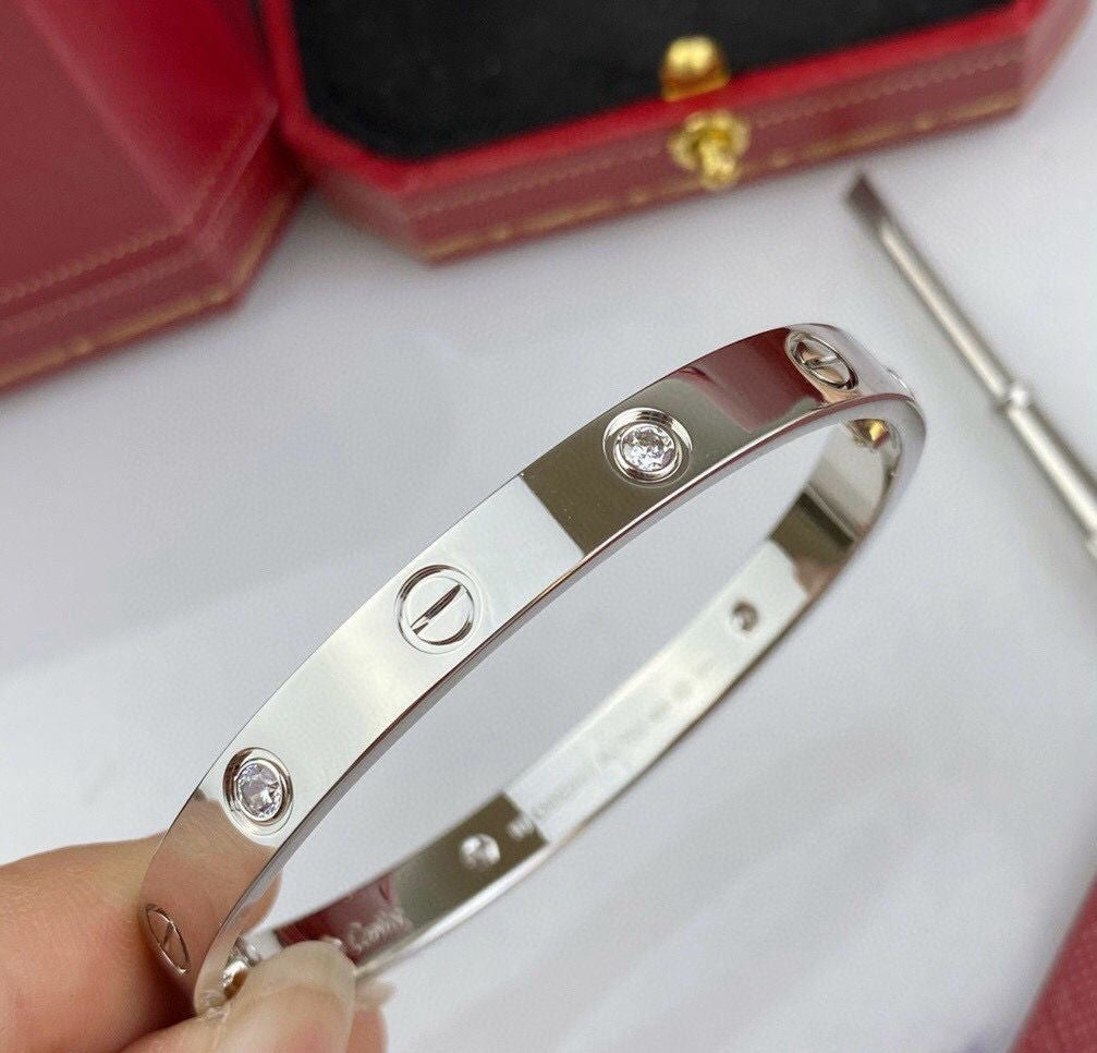 Love Clear& Crystal Silver Bracelet
