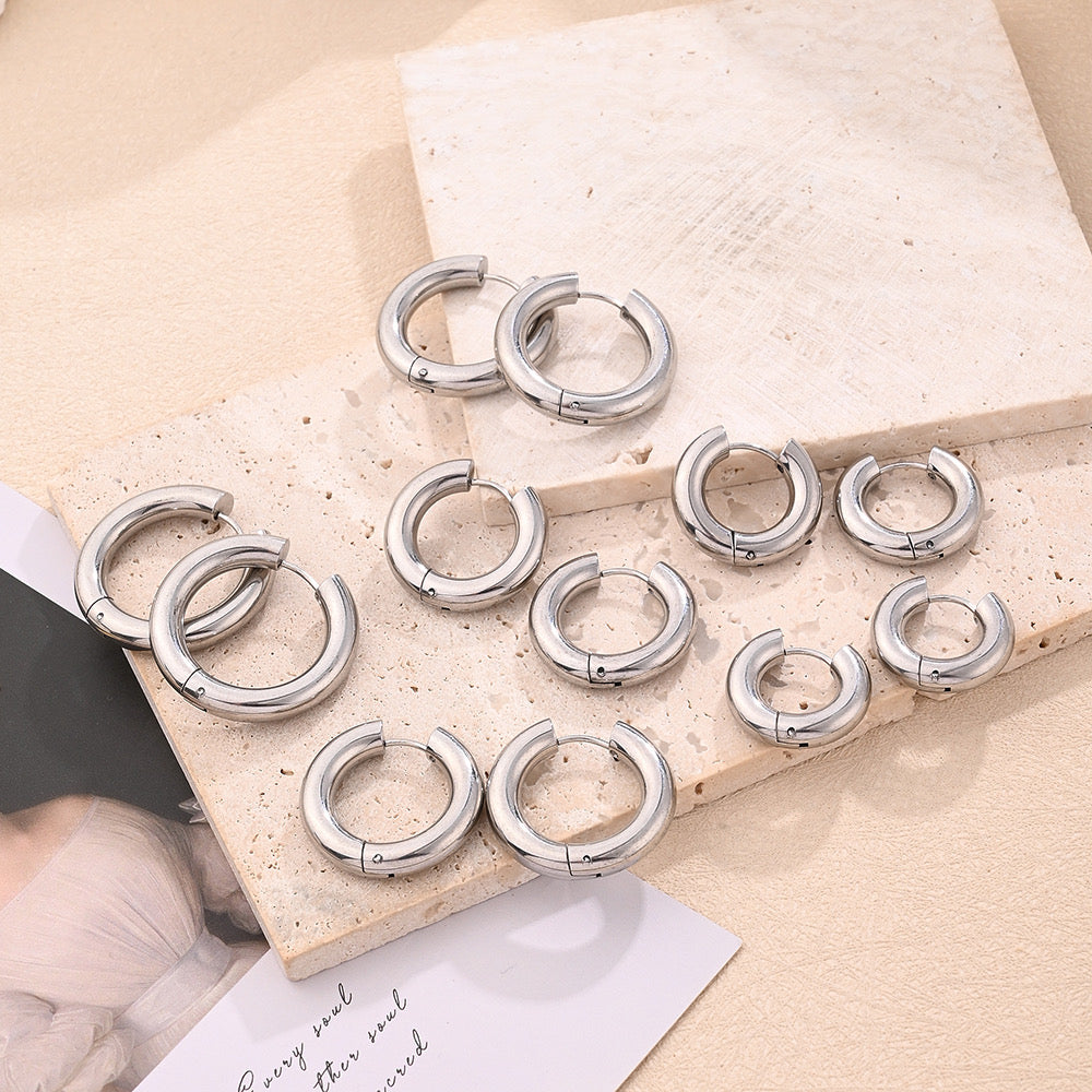 Noe Silver Hoops