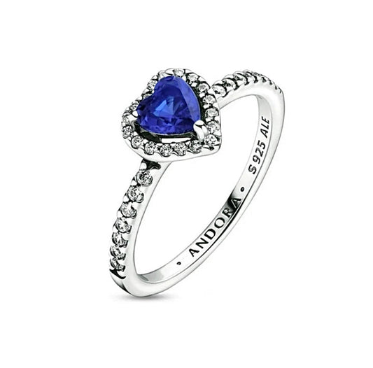 Blue Heart Pandora Ring
