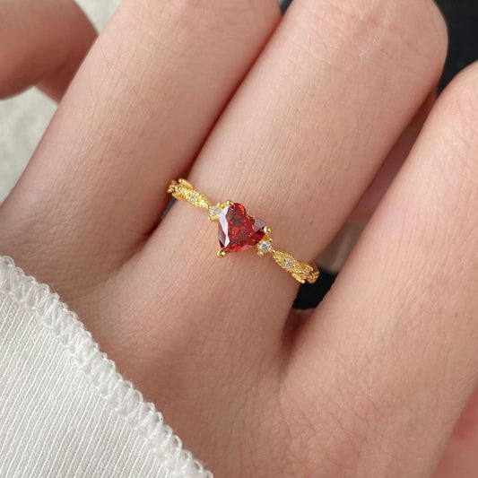 Cupid Golden Heart Ring