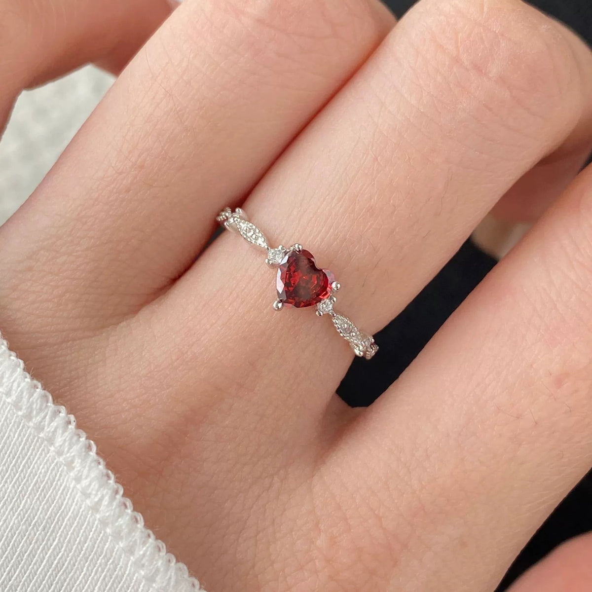 Cupid Silver Heart Ring