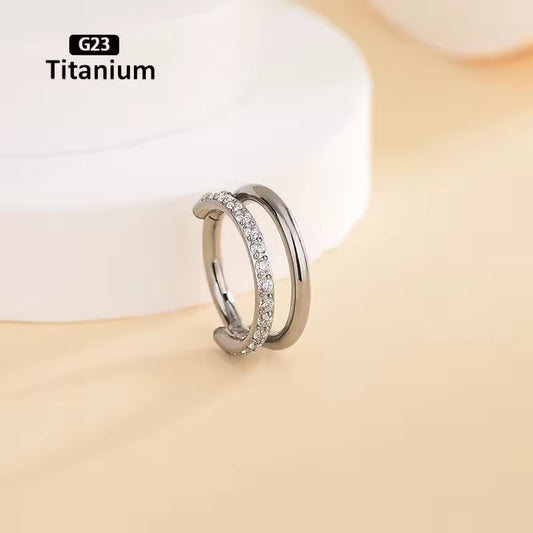 Twinkle Silver Clicker Hoop