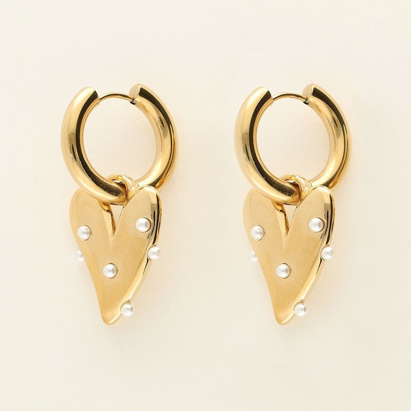 Loving Pearl Golden Hoops