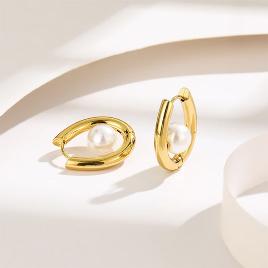 Soft Pearl Hoops