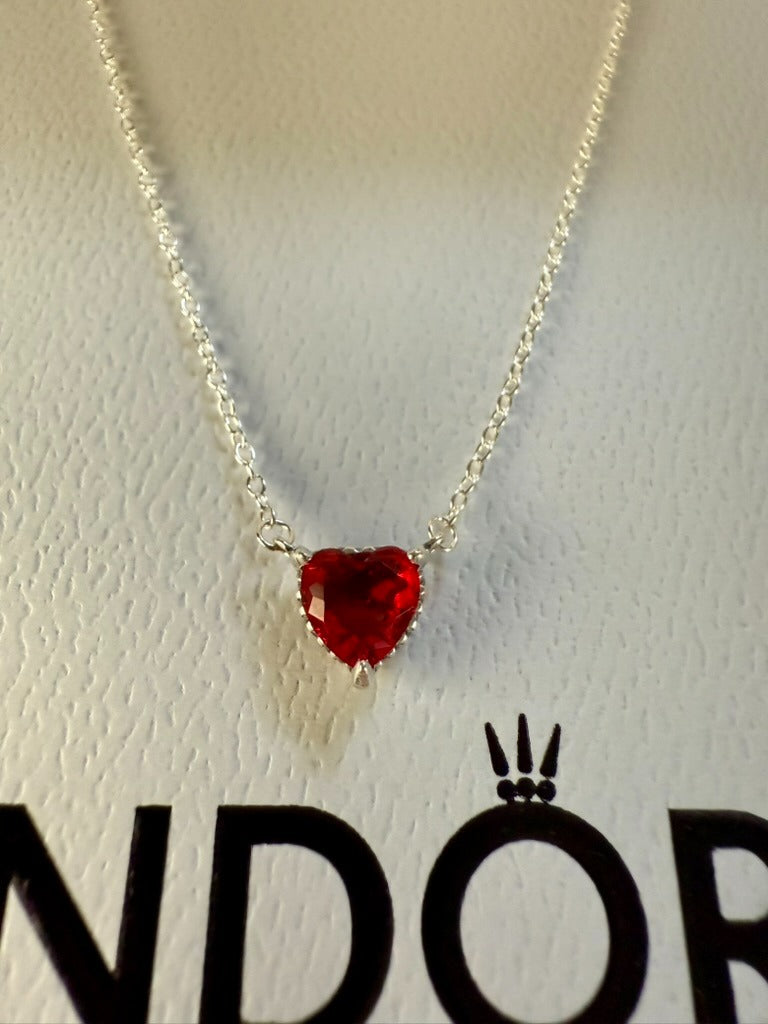 Red Heart Pandora Necklace