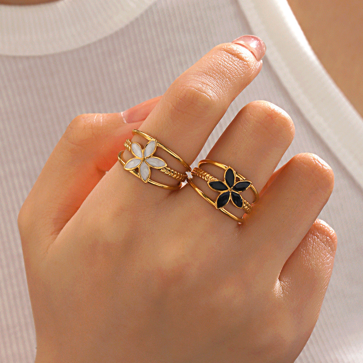 White Flower Ring