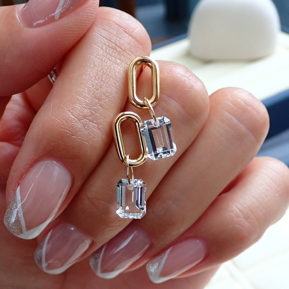 Dangling Crystal Studs