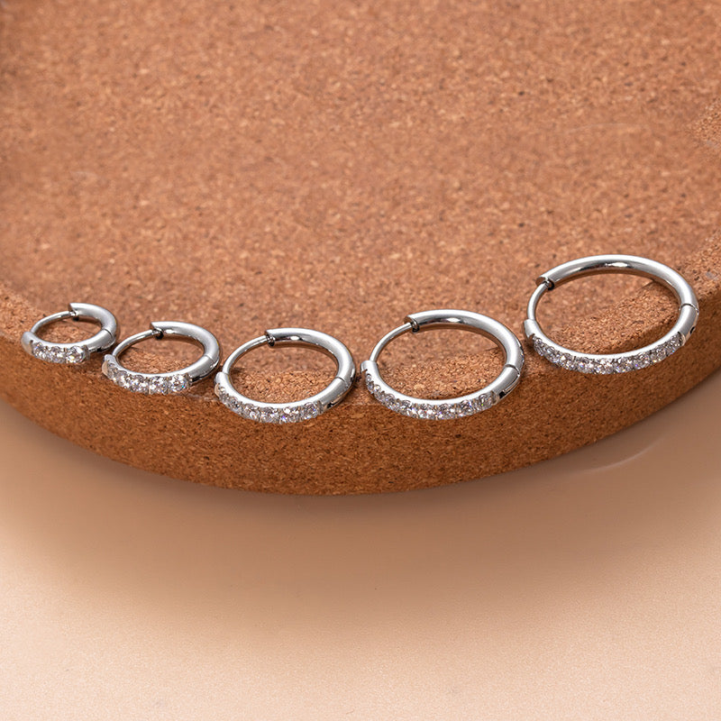 Silver Crystal Halo Huggies