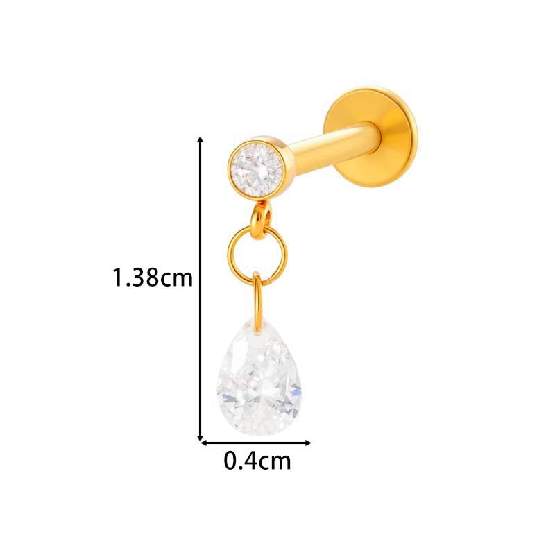 Dangling Crystal Drop Labret