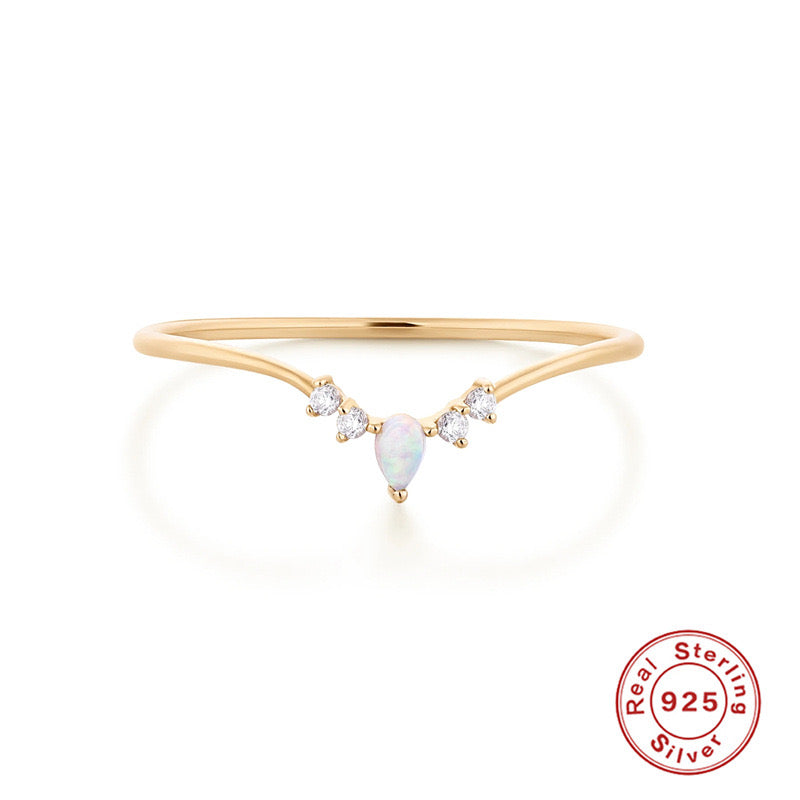 Opal Crown Ring