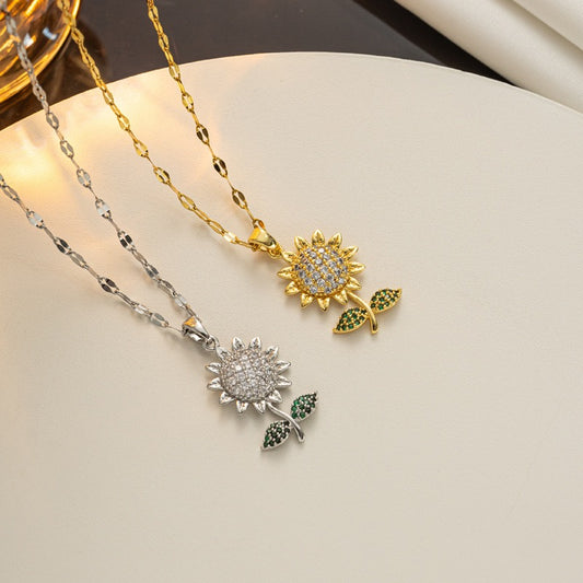Sunflower Crystal Necklace